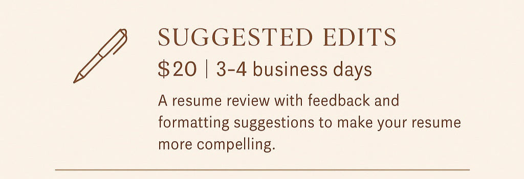 Resume - Suggested Edits